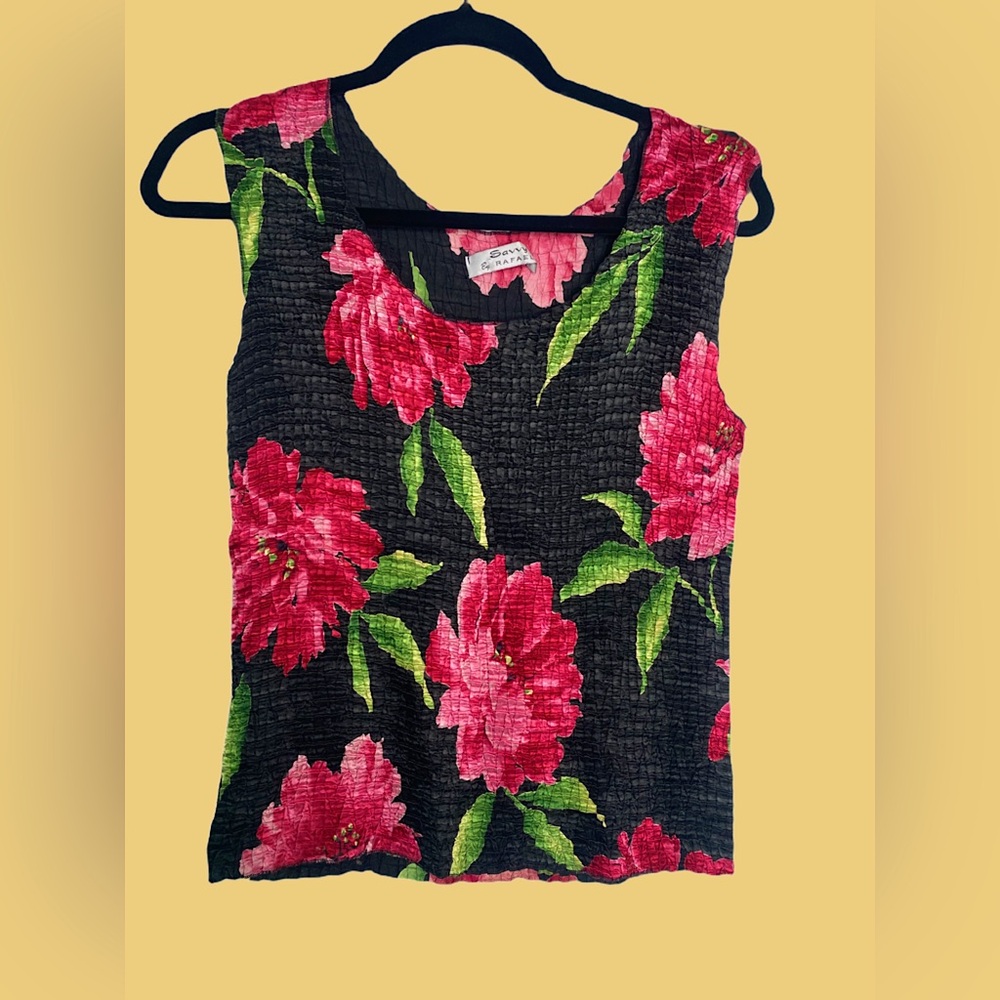 90s stretchy flower top